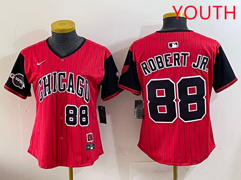 Youth 2025 Chicago White Sox #88 Robert jr Red Joint Name Nike MLB Jersey style 24->youth mlb jersey->Youth Jersey
